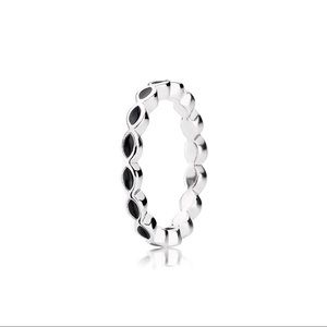 Pandora Silver + Enamel Twist Ring